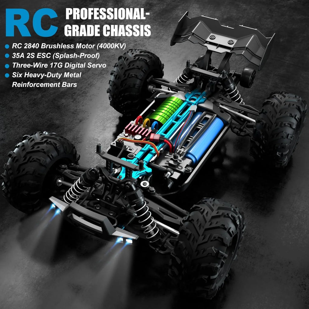 High Speed Off Road 4WD RC Monster Truck with LED Lights
