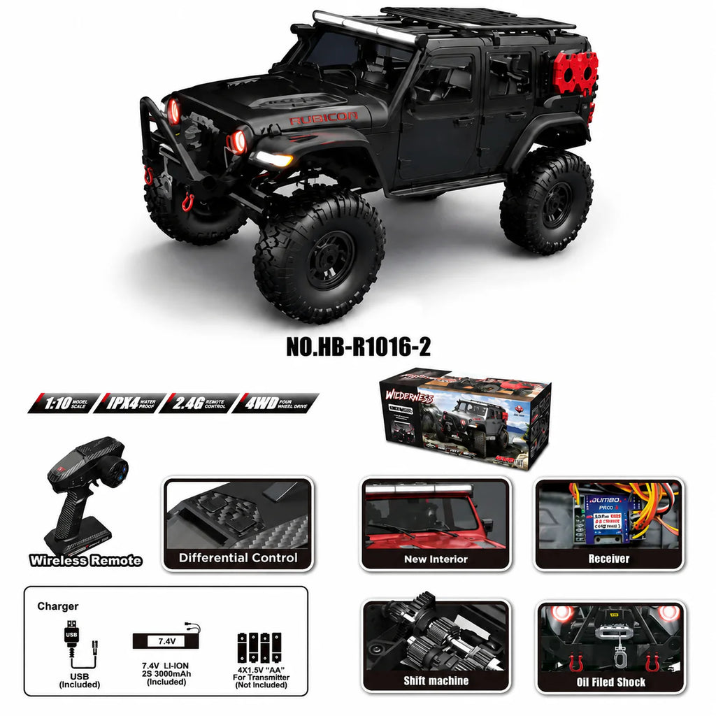 HB R1016-2 Jeep Rubicon 1/10 RC crawler 4WD India