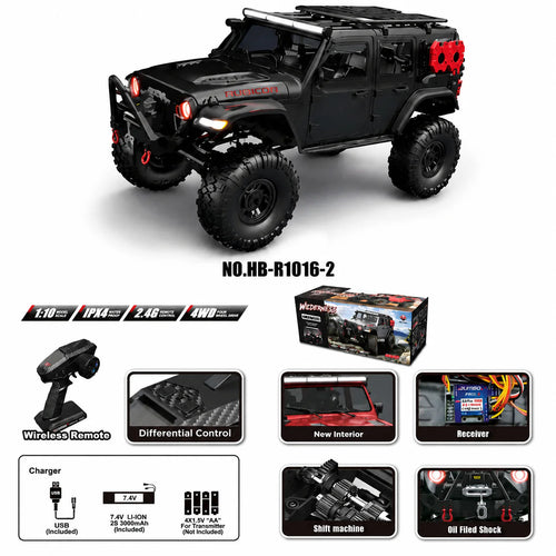 HB R1016-2 Jeep Rubicon 1/10 RC crawler 4WD India