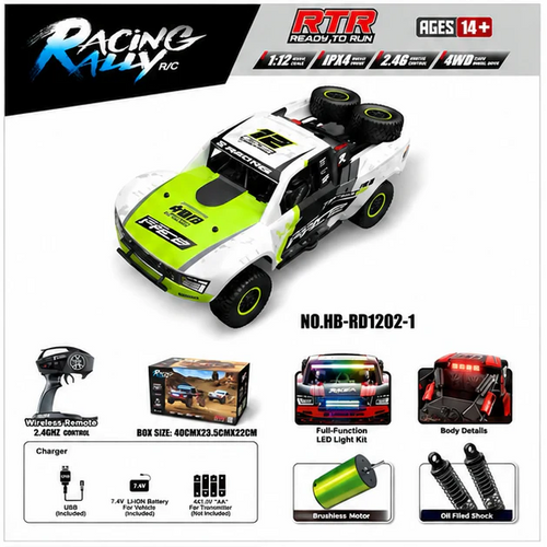 HB RD1202-1 neon RC rally truck India