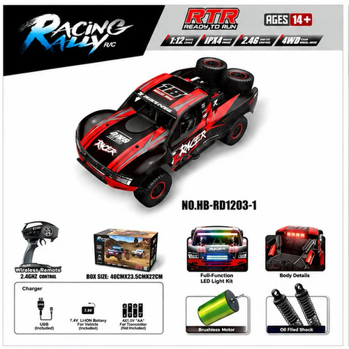 HB RD1203-1 red RC rally truck 4WD India