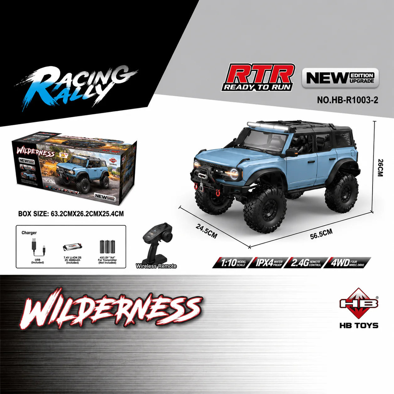 HB R1003 blue Bronco RC crawler