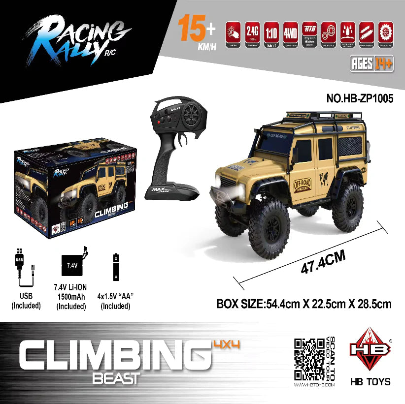 HB ZP1005 yellow Defender RC crawler India