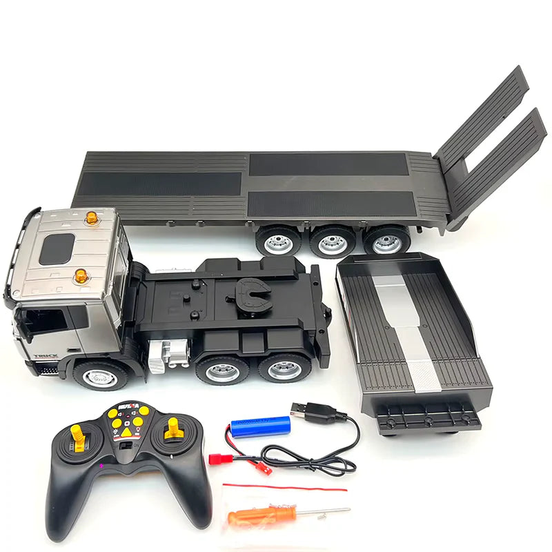 Huina 1318 1:24 RC flatbed trailer front view