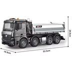 13CH RC dump truck with rubber tires close-up
