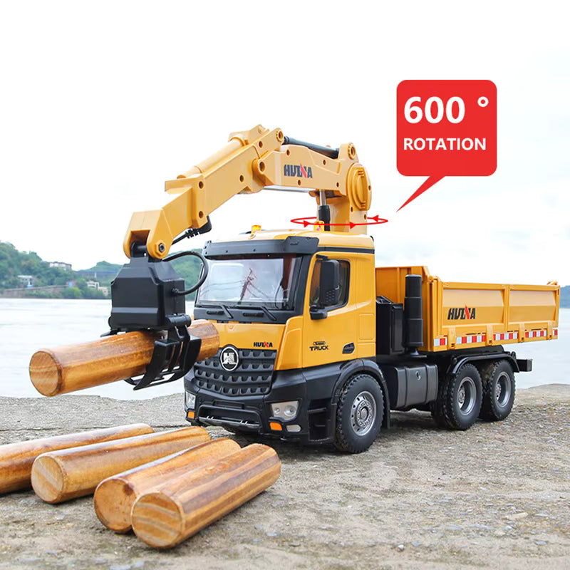 HUINA 1538 1:14 RC Dump Truck 26Channel with Timber Grabber