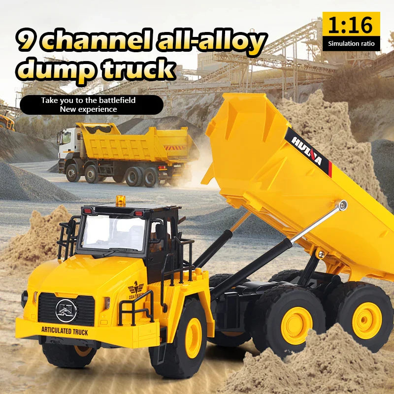 Huina 1553 1:16 dump truck side profile