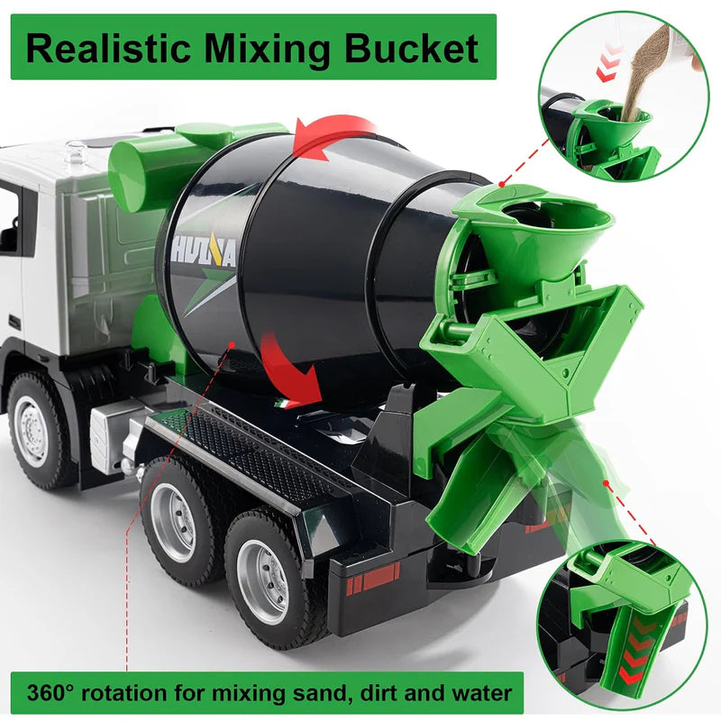 9CH RC construction mixer truck side angle