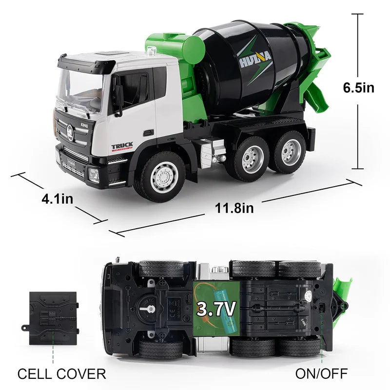 Huina mixer truck with LED lights and sound effects