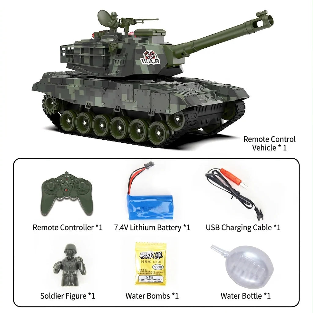 JJRC Q131 1/14 RC Military Fighting Tank | 2.4G RC Water Bomb Shooting Battle Car with 360° Drift