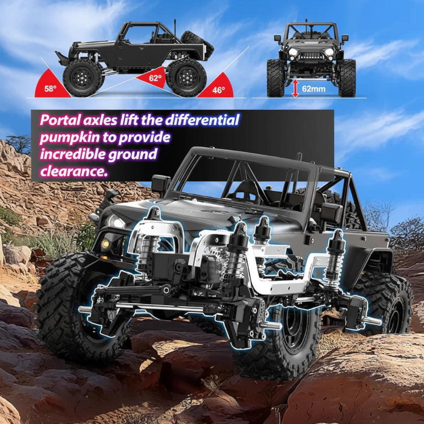 MJX H12Y Crawler Suspension and Metal Chassis Detail