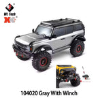 WLtoys 104020 1/10 Scale Ford Bronco RC Crawler - 4x4 Off-Road Climbing Truck with LED Lights & Working Winch RTR