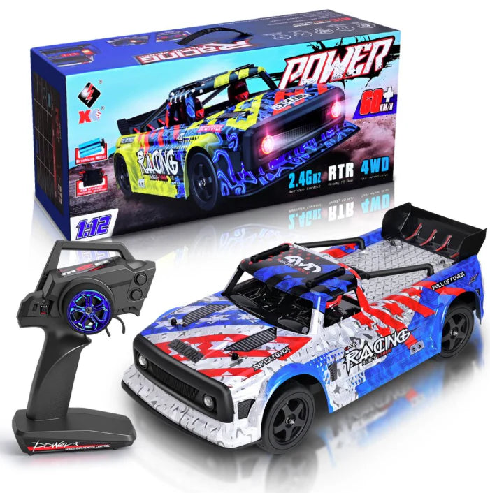 WLtoys 124020 1/12 4WD Brushless RC Racing Car | 60KM/H High-Speed Off-Road Drift Car with Metal Chassis Blue