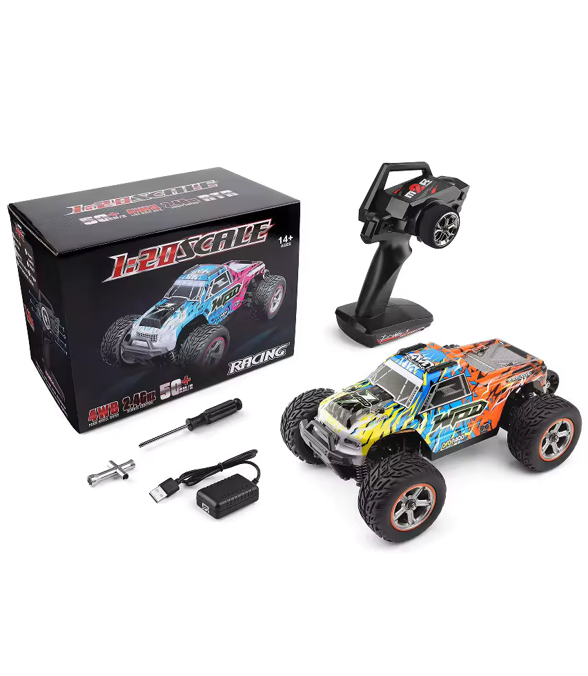 WLtoys 204006 1/20 4WD High-Speed Off-Road RC Car | 50KM/H Dual-Speed RC Monster Truck Orange