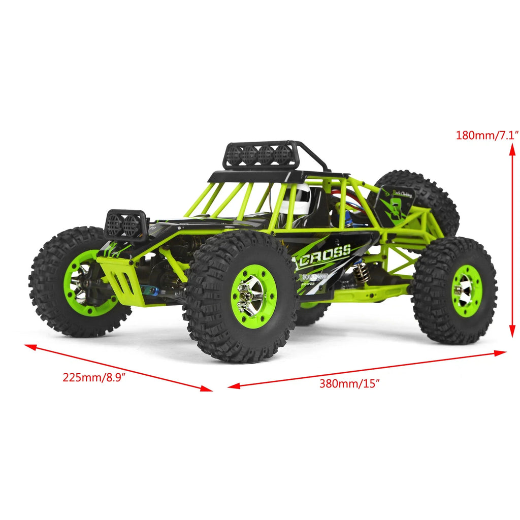 WLTOYS 12427 off road RC car side view outdoor terrain